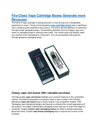 firs class vape cartridge boxes generate more