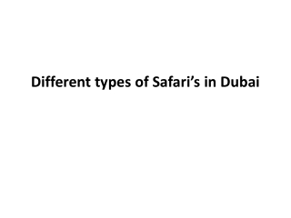 Different types of Safari’s in Dubai