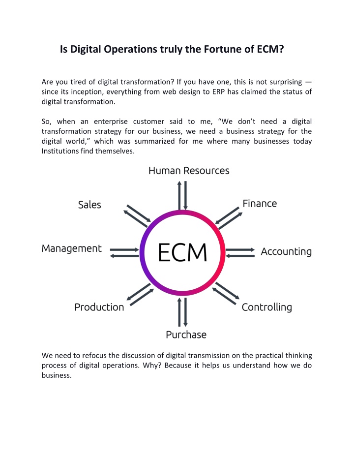 is digital operations truly the fortune