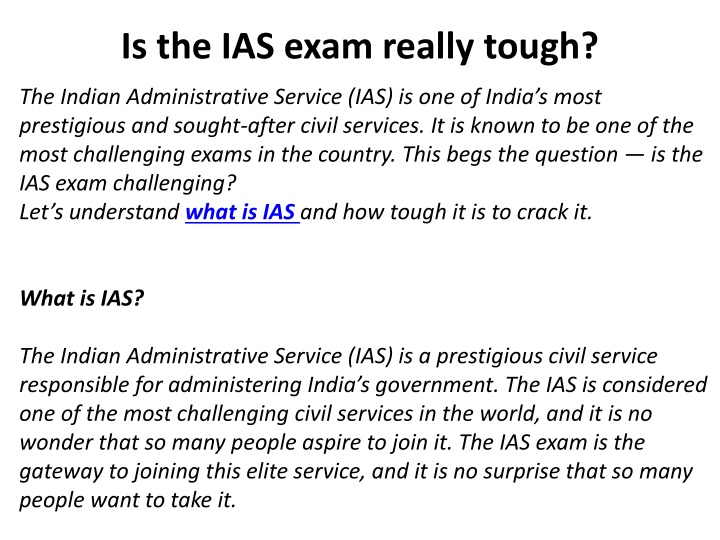 is the ias exam really tough