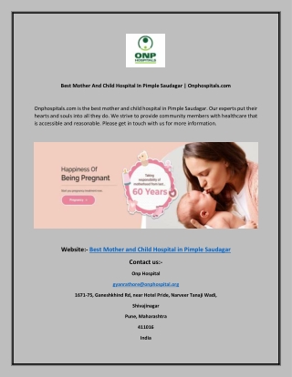 Best Mother And Child Hospital In Pimple Saudagar  Onphospitals