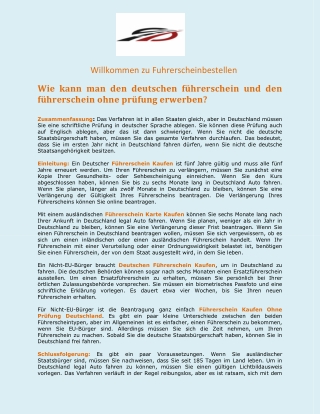 Wie kann man den deutschen führerschein und den führerschein ohne prüfung erwerben