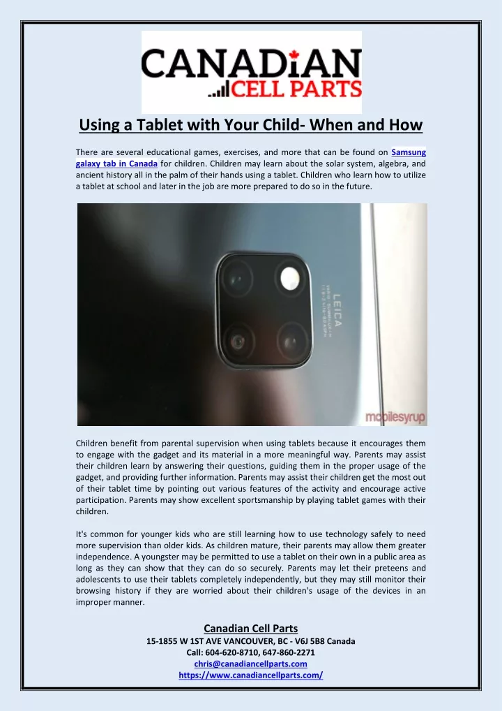 using a tablet with your child when and how