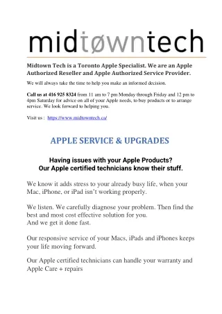 midtown tech is a toronto apple specialist