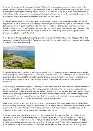 15 Tips About holiday park isle of wight - fairwayholidaypark.co.uk From Industr