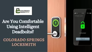 Are You Comfortable Using Intelligent Deadbolts?
