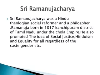 Sri Ramanujacharya,statue of Equality-know all about him