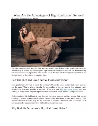 what are the advantages of high end escort