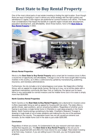 Best State to Buy Rental Property