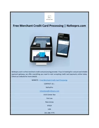 Free Merchant Credit Card Processing