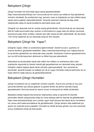 bah ekent ilingir ilingir hizmetleri