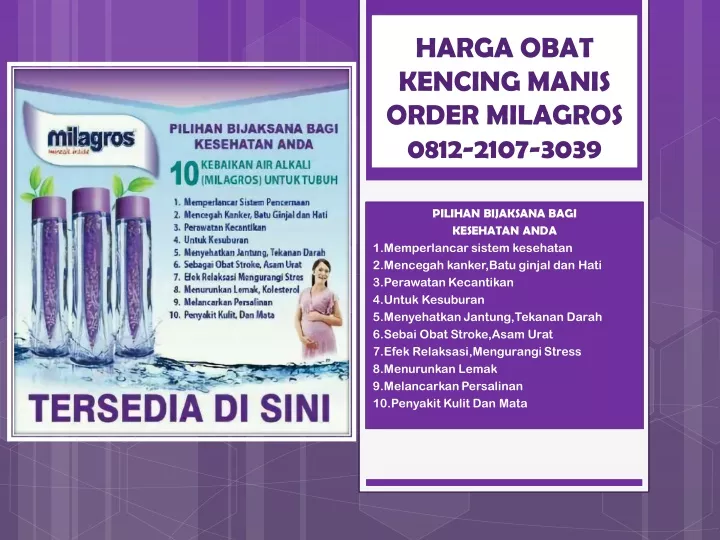 harga obat kencing manis order milagros 0812 2107