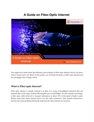 A Guide on Fiber-Optic Internet | Teledata ICT