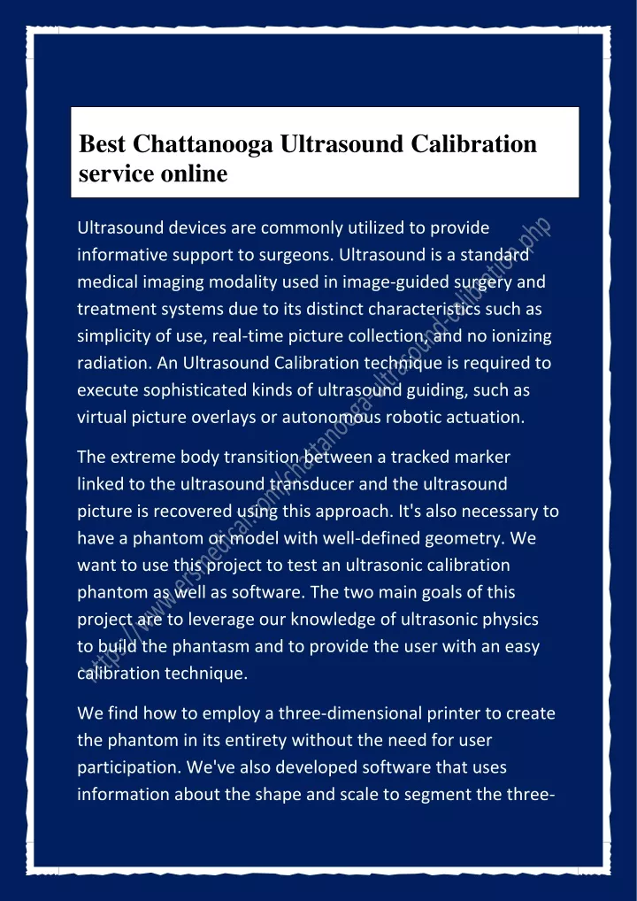 best chattanooga ultrasound calibration service