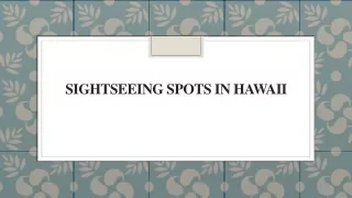 sightseeing spots in hawaii