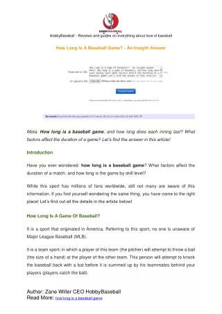 How Long Is A Game Of Baseball