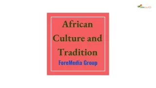 African Culture and Tradition