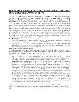 global data center colocation market worth