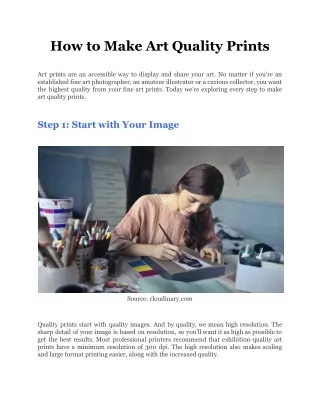 how to make art quality prints
