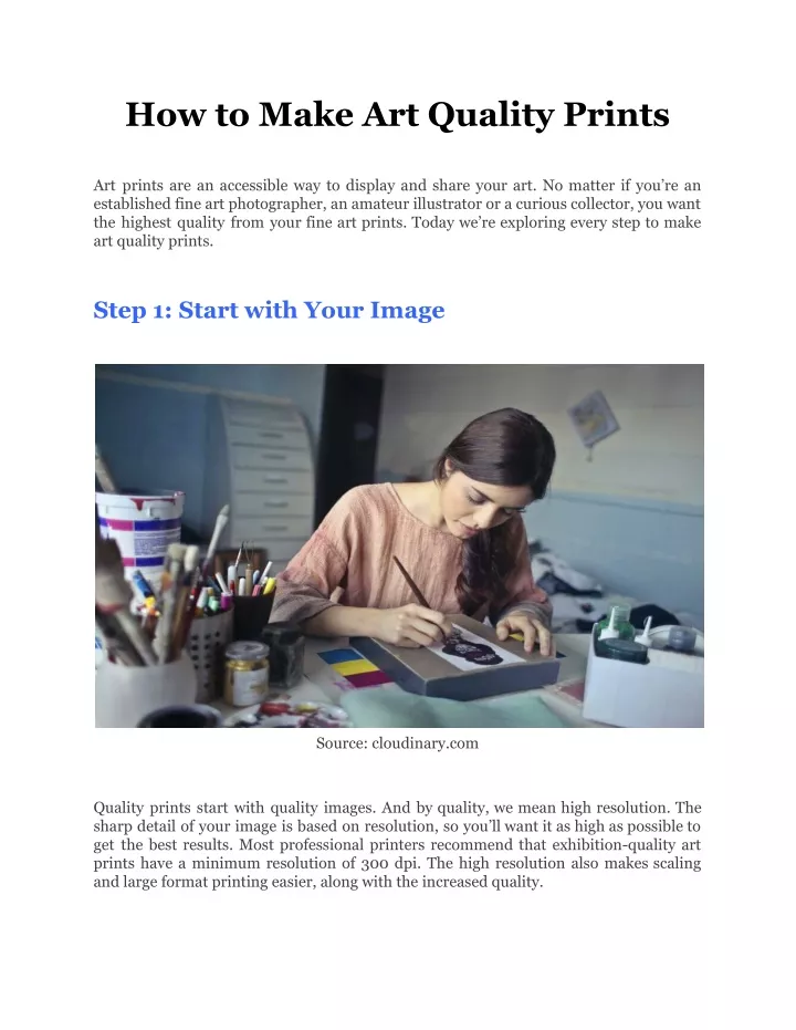 how to make art quality prints