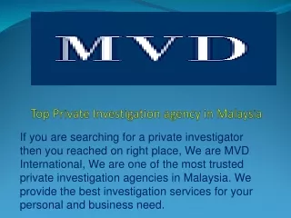Top Private Investigation agency in Malaysia