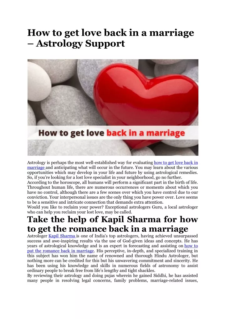 how to get love back in a marriage astrology