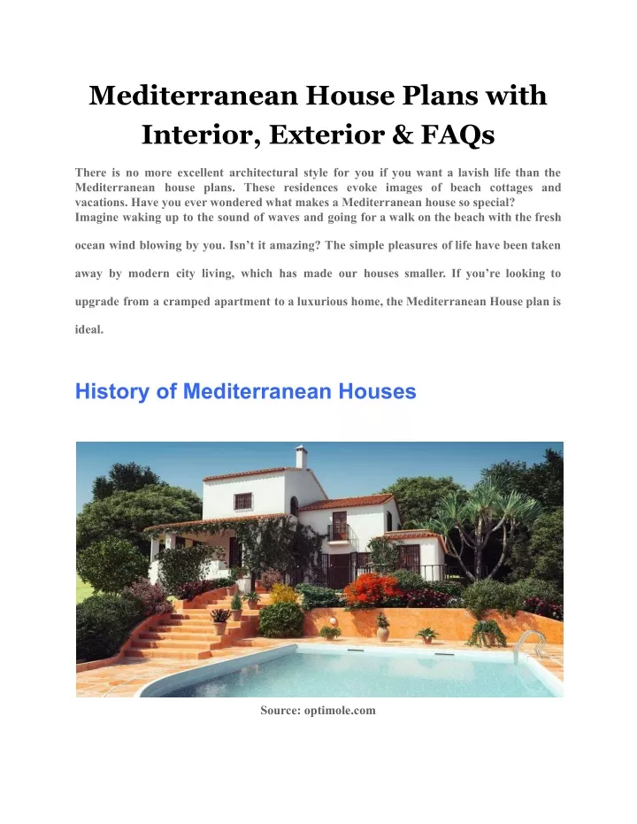 mediterranean house plans with interior exterior