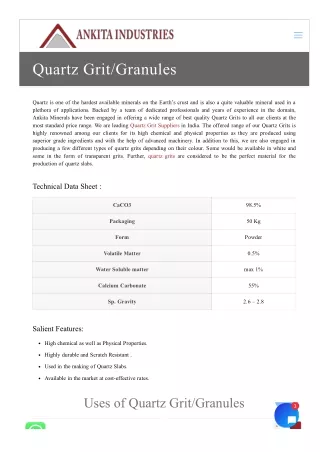 Quartz Granules Manufacturer