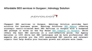 Advology solution ppt