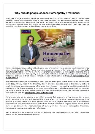 Why should people choose Homeopathy Treatment
