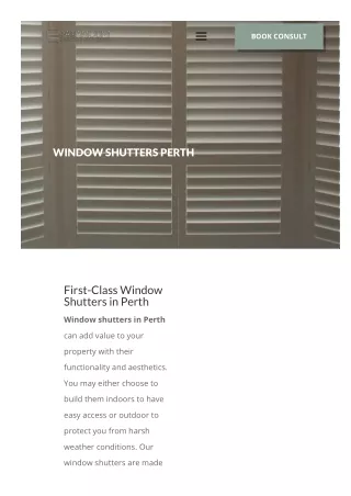 Window shutters perth