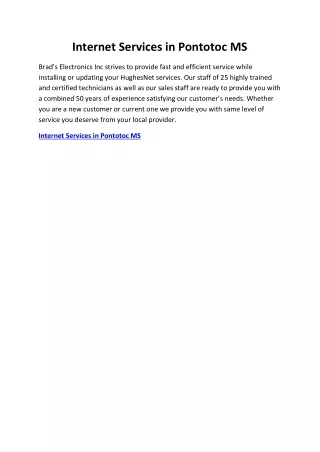 internet services in pontotoc ms