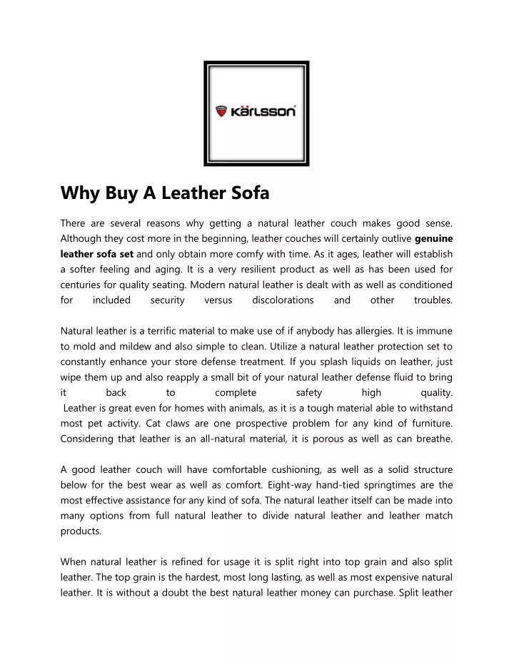 why buy a leather sofa
