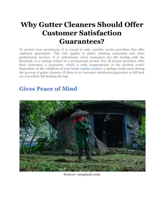 why gutter cleaners should offer customer