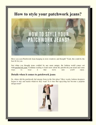 how to style your patchwork jeans
