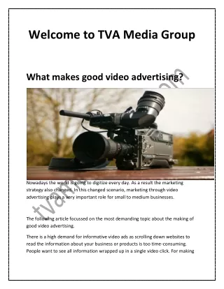 What makes good video advertising?