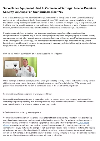 The Progressive Guide to Commercial CCTV System Cost