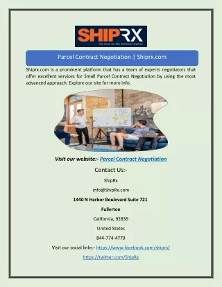 Parcel Contract Negotiation | Shiprx.com