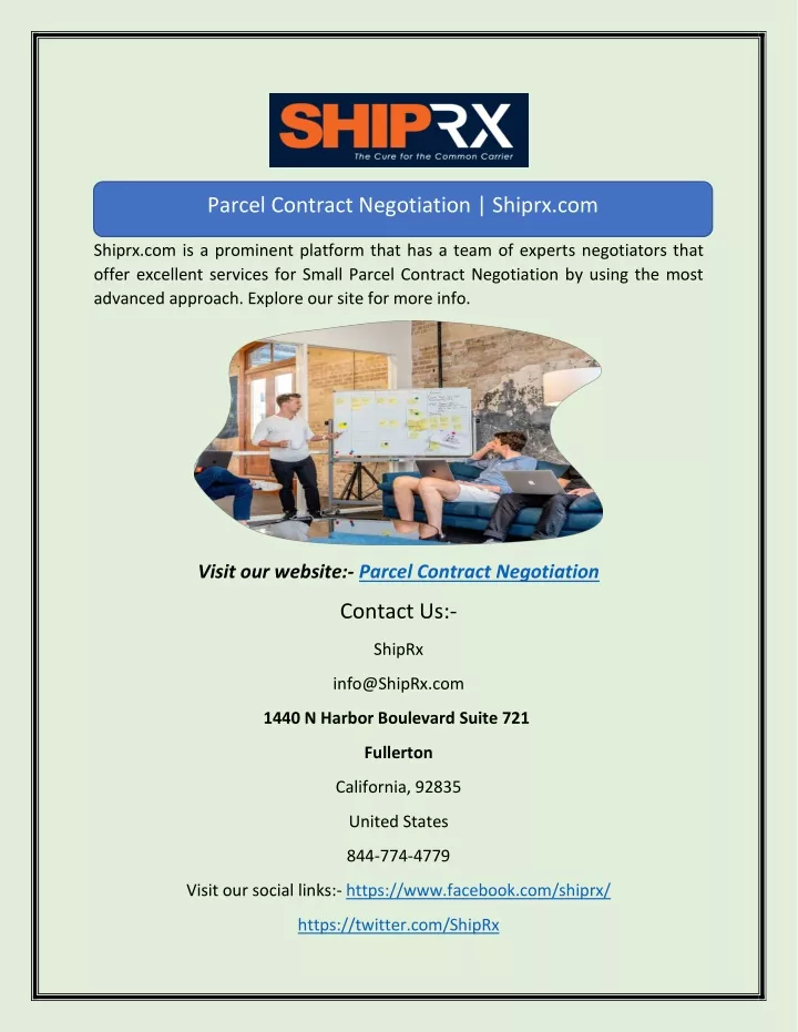 parcel contract negotiation shiprx com
