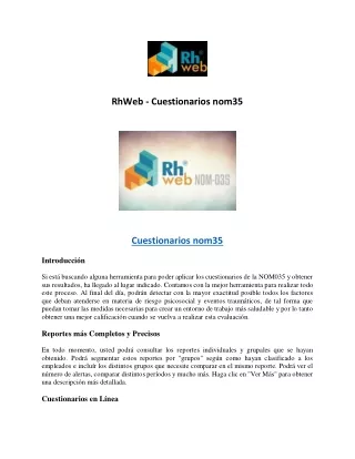 RhWeb - Cuestionarios nom35