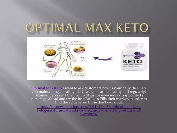 optimal max keto i want to ask customers