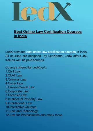best online law certification courses in india