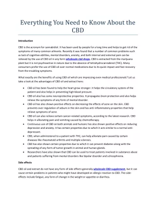 everything you need to know about the cbd