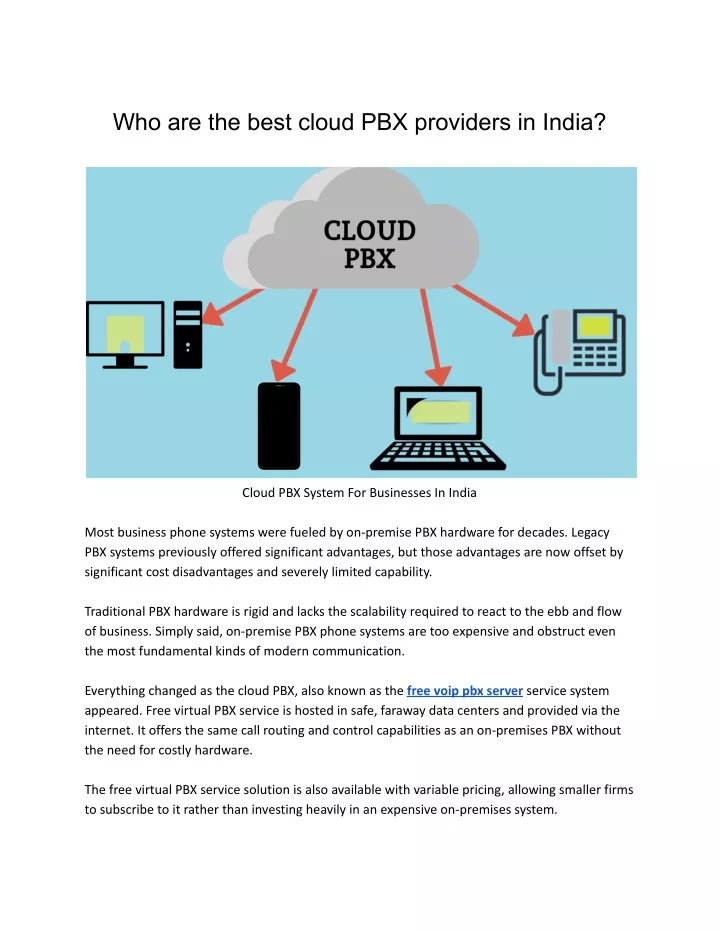 who are the best cloud pbx providers in india