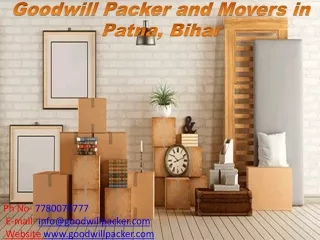 Goodwill Packer and Movers in Patna, Bihar
