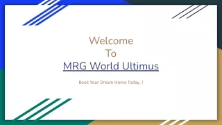 Affordable 2,3BHK House at MRG World Ultimus Sector 90 Gurgaon