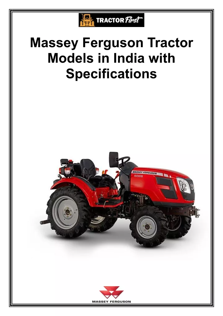 massey ferguson tractor models in india with