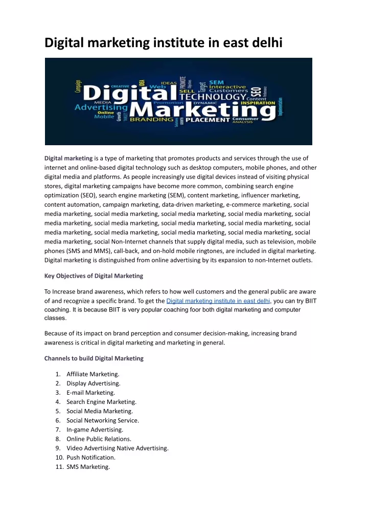 digital marketing institute in east delhi