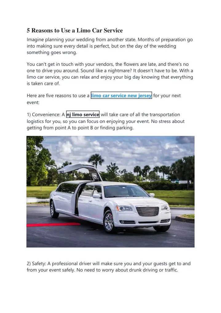 5 reasons to use a limo car service imagine