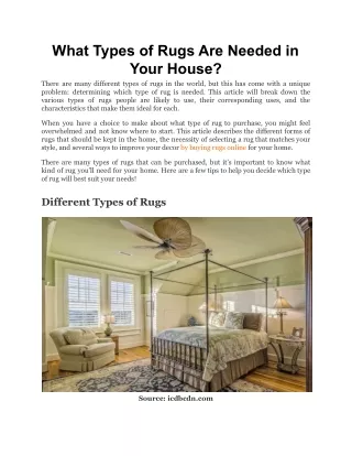 what types of rugs are needed in your house there